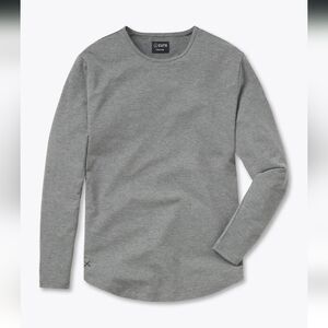 Cuts AO Long Sleeve Curve-Hem Tee - Heather Grey